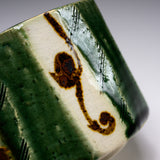Seto ware MARUKO Large Yunomi Cup - Green / 瀬戸焼 湯呑み