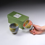 Seto ware MARUKO Rabbit Pair Tea Cup Gift Set - Set of 2 / 灶師 ギフトセット