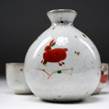 Seto ware MARUKO Rabbit Sake Set - Two Cups and One Jug / 灶師 ギフトセット