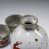 Seto ware MARUKO Rabbit Sake Set - Two Cups and One Jug / 灶師 ギフトセット