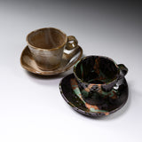 Seto were MARUKO Pair Mug Cup and Saucer Gift Set - Natural / 灶師ギフトセット