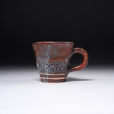 Shozan Kiln Espresso Cup - Brown Shino - Angular / 荘山窯 紅志野 デミタスコーヒー