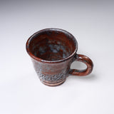 Shozan Kiln Espresso Cup - Brown Shino - Angular / 荘山窯 紅志野 デミタスコーヒー
