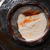 Shozan Kiln Plate - Nezumi Shino - 19 cm - Fishermen on the Water / 荘山窯 鼠志野 桃山分 ７寸皿