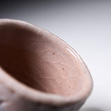 Shozan Kiln Yunomi Tea Cup with Wooden Gift Box - Pink Shino - Brush / 荘山窯 紅志野 湯呑み