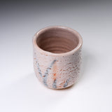 Shozan Kiln Yunomi Tea Cup with Wooden Gift Box - Pink Shino - Brush / 荘山窯 紅志野 湯呑み