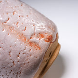 Shozan Kiln Yunomi Tea Cup with Wooden Gift Box - Pink Shino - Brush / 荘山窯 紅志野 湯呑み