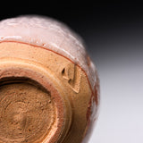 Shozan Kiln Yunomi Tea Cup with Wooden Gift Box - Pink Shino - Brush / 荘山窯 紅志野 湯呑み