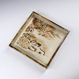 Shunzan Kiln Kyo Kiyomizu Ware Square Plate -  Kenzan Kacho / 俊山窯 四角皿