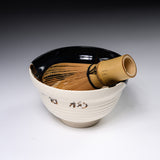 Shunzan Kiln Kyo Kiyomizu Ware Matcha Bowl - Okame / 俊山窯 抹茶碗 百福