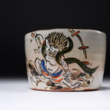 Shunzan Kiln Kyo Kiyomizu Ware Soba Choko Cup - Raijin / 俊山窯 そば猪口