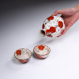 Shunzan Kiln Kyo Kiyomizu Ware Sake Set - Plum / 俊山窯 酒器セット