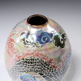 Shunzan Kiln Kyo Kiyomizu Ware Vase - Luster Dragon / 俊山窯 花瓶