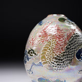 Shunzan Kiln Kyo Kiyomizu Ware Vase - Luster Dragon / 俊山窯 花瓶