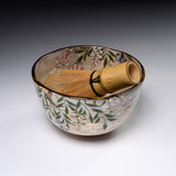 Shunzan Kiln Kyo Kiyomizu Ware Matcha Bowl - Fujizakura / 俊山窯 抹茶碗