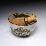 Shunzan Kiln Kyo Kiyomizu Ware Matcha Bowl - Pine Tree / 俊山窯 抹茶碗