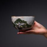 Shunzan Kiln Kyo Kiyomizu Ware Matcha Bowl - Pine Tree / 俊山窯 抹茶碗