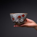 Shunzan Kiln Kyo Kiyomizu Ware Matcha Bowl - Plum / 俊山窯 抹茶碗
