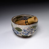 Shunzan Kiln Kyo Kiyomizu Ware Premium Matcha Bowl - Hydrangea / 俊山窯 抹茶碗