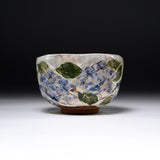Shunzan Kiln Kyo Kiyomizu Ware Premium Matcha Bowl - Hydrangea / 俊山窯 抹茶碗