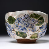 Shunzan Kiln Kyo Kiyomizu Ware Premium Matcha Bowl - Hydrangea / 俊山窯 抹茶碗