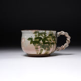 Shunzan Kiln Kyo Kiyomizu Ware Twisted Handle Mug - Bamboo / 俊山窯 マグカップ