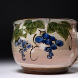Shunzan Kiln Kyo Kiyomizu Ware Twisted Handle Mug - Grapes / 俊山窯 マグカップ