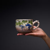 Shunzan Kiln Kyo Kiyomizu Ware Twisted Handle Mug - Grapes / 俊山窯 マグカップ