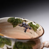 Shunzan Kiln Kyo Kiyomizu Ware Twisted Handle Mug - Grapes / 俊山窯 マグカップ