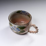 Shunzan Kiln Kyo Kiyomizu Ware Twisted Handle Mug - Hydrangea / 俊山窯 マグカップ