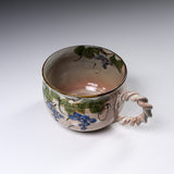 Shunzan Kiln Kyo Kiyomizu Ware Twisted Handle Mug - Grape 2 / 俊山窯 マグカップ