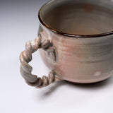 Shunzan Kiln Kyo Kiyomizu Ware Twisted Handle Mug - Grape 2 / 俊山窯 マグカップ