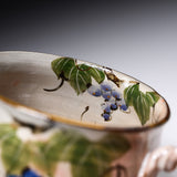 Shunzan Kiln Kyo Kiyomizu Ware Twisted Handle Mug - Grape 2 / 俊山窯 マグカップ