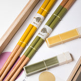 Six Seasons Series / Antibacterial Chopstick Gift Set - Yellow and Green