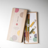 Six Seasons Series / Antibacterial Chopstick Gift Set - Yellow and Green