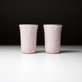 Tenryu Kiln Hagi Ware Pair Tea Cup - Milky Pink / 萩焼 ペアカップ