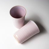 Tenryu Kiln Hagi Ware Pair Tea Cup - Milky Pink / 萩焼 ペアカップ