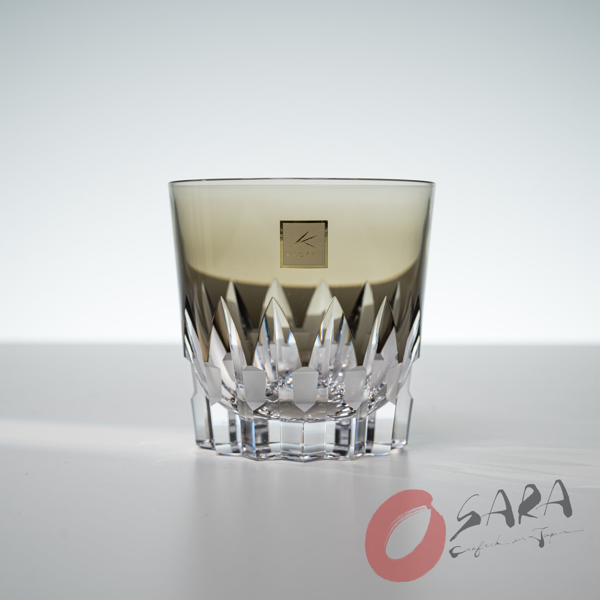 KAGAMI Crystal Japanese Handmade Whiskey Glass - Ancient Parallel-Cross - 270 ml