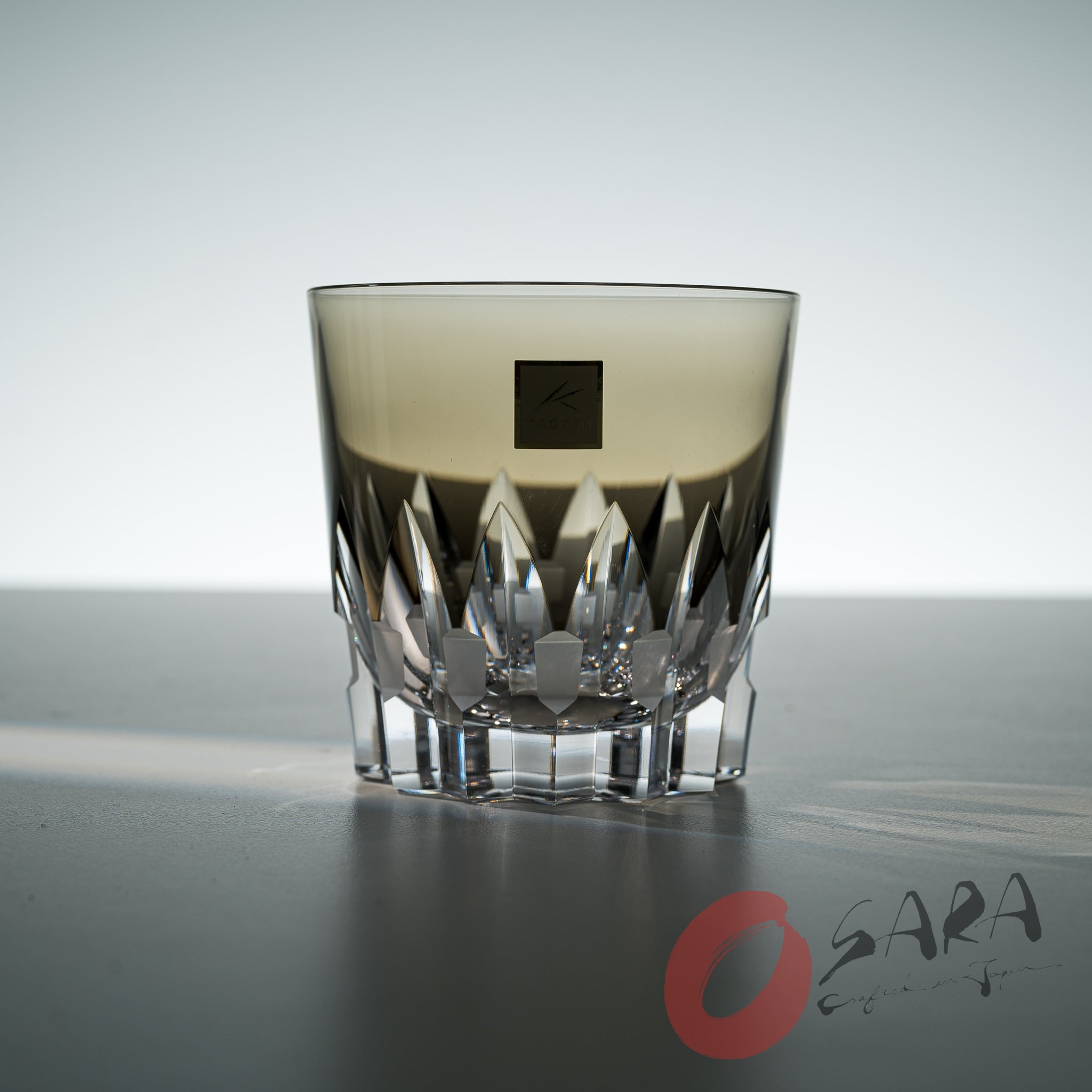 KAGAMI Crystal Japanese Handmade Whiskey Glass - Ancient Parallel-Cross - 270 ml