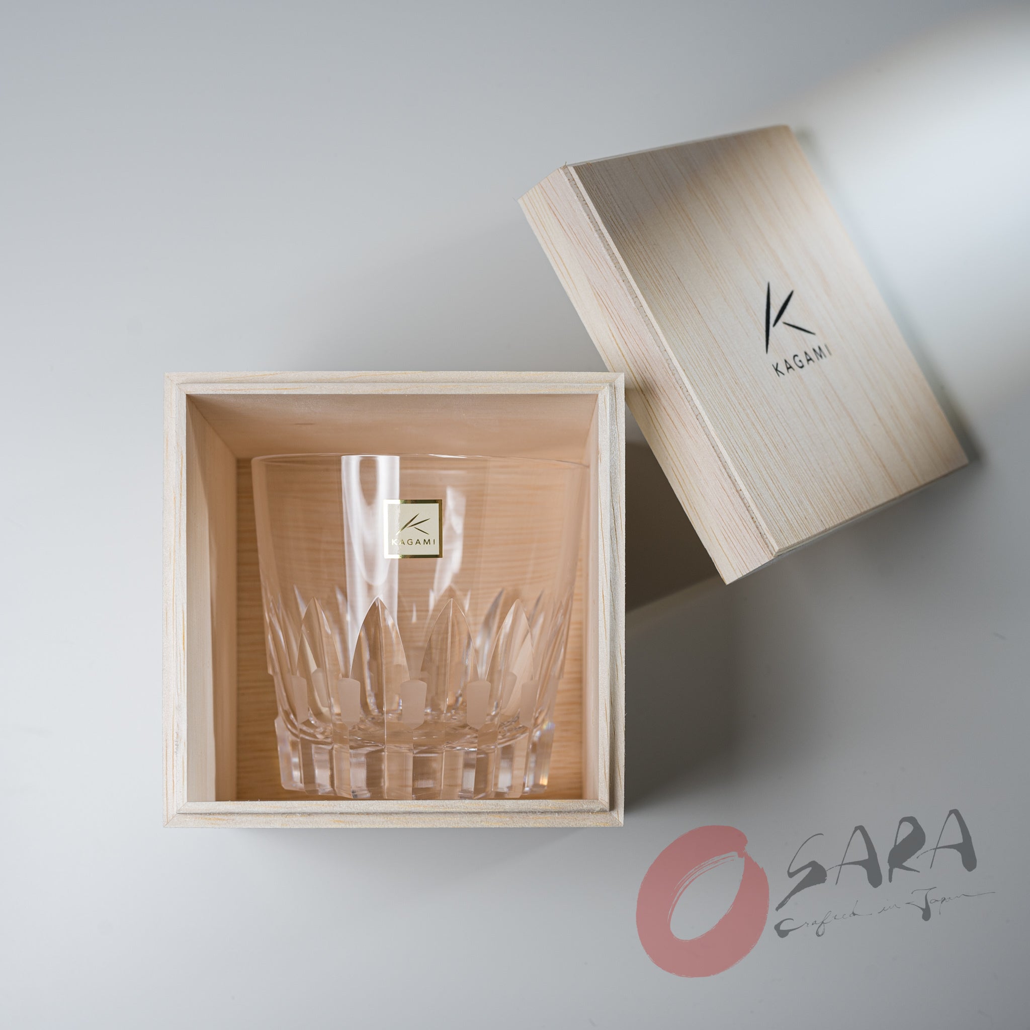 KAGAMI Crystal Japanese Handmade Whiskey Glass - 270 ml - Azekura