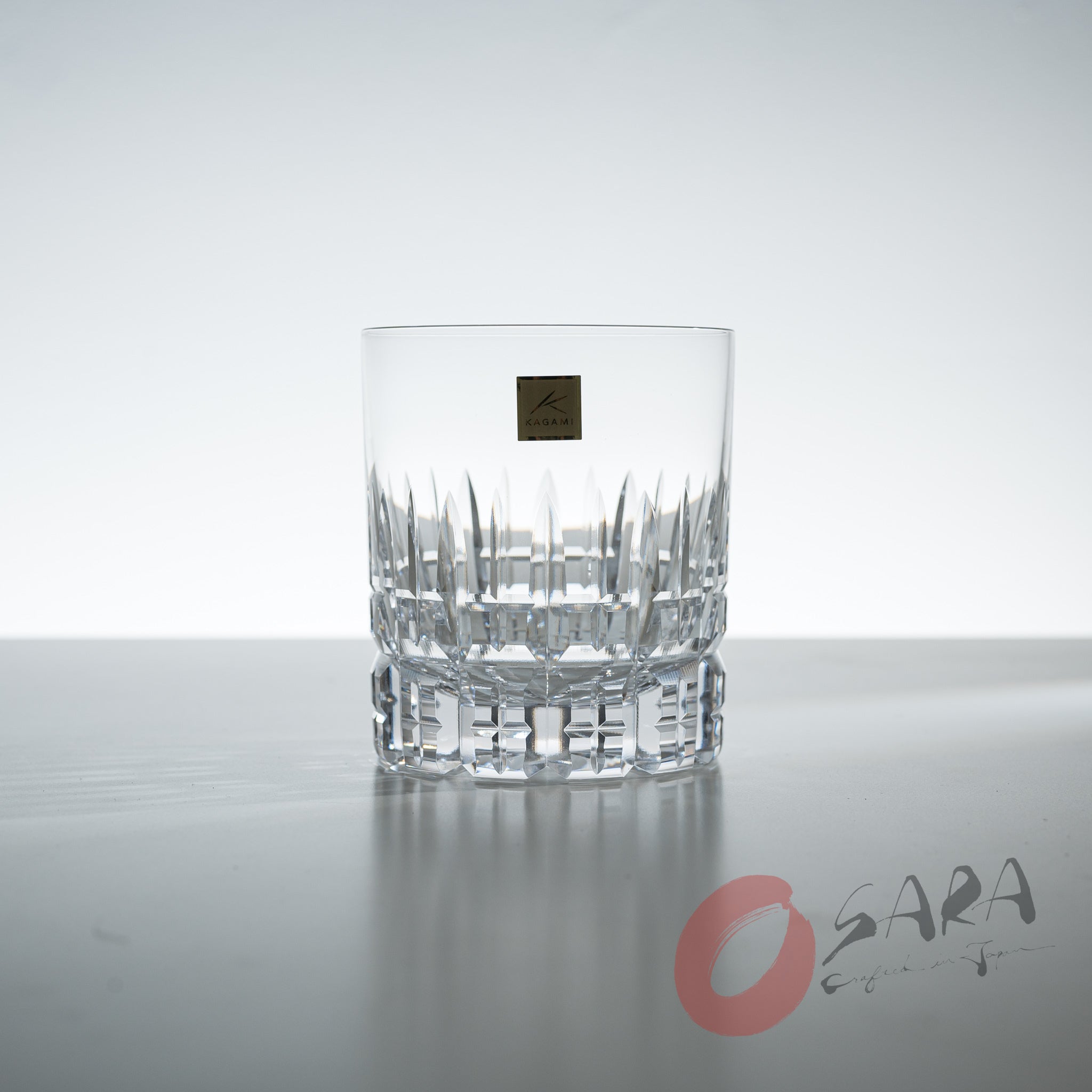 KAGAMI Crystal Japanese Handmade Whiskey Glass - 370 ml - Icicle