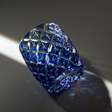 KAGAMI Crystal Sake Glass By Satoshi Nabetani - Cloisonne Blue / 鍋谷聰 七宝