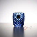 KAGAMI Crystal Sake Glass By Satoshi Nabetani - Cloisonne Blue / 鍋谷聰 七宝