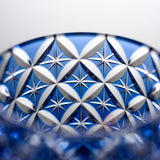 KAGAMI Crystal Sake Glass By Satoshi Nabetani - Cloisonne Blue / 鍋谷聰 七宝