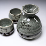 Obori Soma Ware Double Layer Horse Sake Set / 大堀相馬焼 酒セット