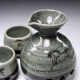 Obori Soma Ware Double Layer Horse Sake Set / 大堀相馬焼 酒セット