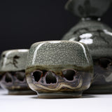 Obori Soma Ware Double Layer Horse Sake Set / 大堀相馬焼 酒セット