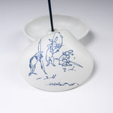 KOUSAIDO Choju-Giga Shell Incense Holder - Archery Play / 香彩堂 香皿