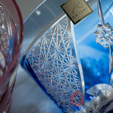 KAGAMI Crystal Multilayer Coloured Pair Rock Glass - Chrysanthemum / 菊つなぎに花