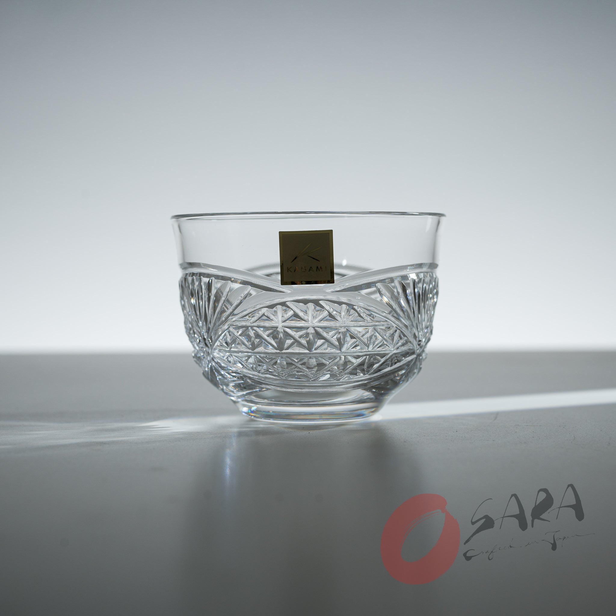 Verre taillé KAGAMI CRYSTAL Edo Kiriko 5 couleurs rouge bleu